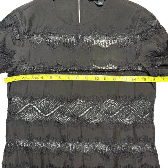 ALL SAINTS Tiff Lace Panelled Sheer Lace Trim Top - Picture 10 of 11